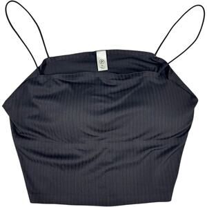 Versona Black Crop Top Spaghetti Strap Camisole Women's XL Casual Whimsy Goth